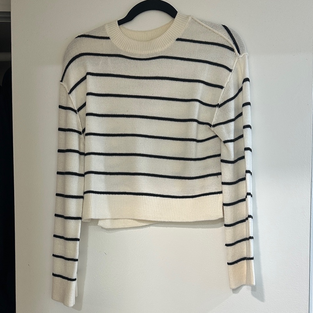 H&M Divided Cream and Black Knit Sweater